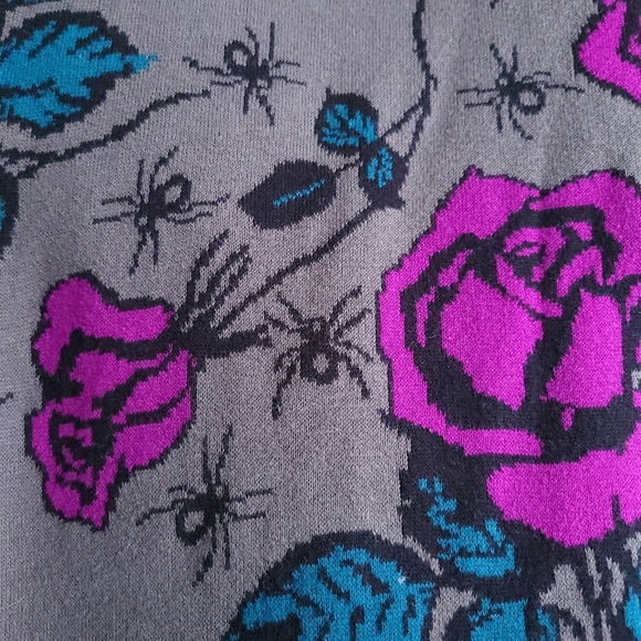 Vintage Betsey Johnson 90s Y2K Floral Spider Penny Lane Duster Knit Coat - Picture 6 of 12